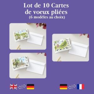 Lot de 10 Cartes de voeux avec enveloppes - 6 Modèles