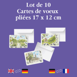 Lot de 10 Cartes Pliées 17 x 12 cm avec enveloppes - 6 Modèles