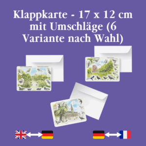 Klappkarten 17 x 12 cm  mit Umschläge - 6 Variante